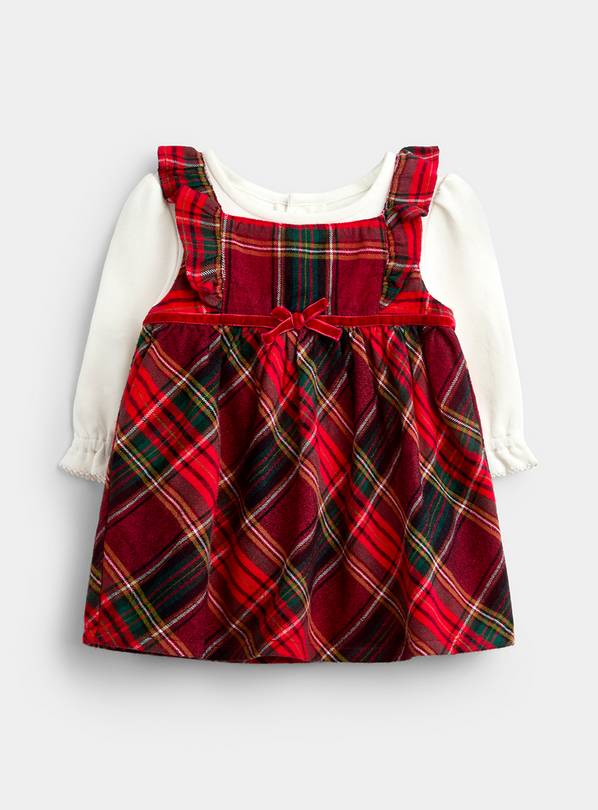 JOJO MAMAN BÉBÉ Tartan Baby Dress and Body Set Bright Red 3-6 months
